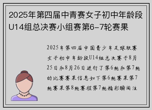 2025年第四届中青赛女子初中年龄段U14组总决赛小组赛第6-7轮赛果